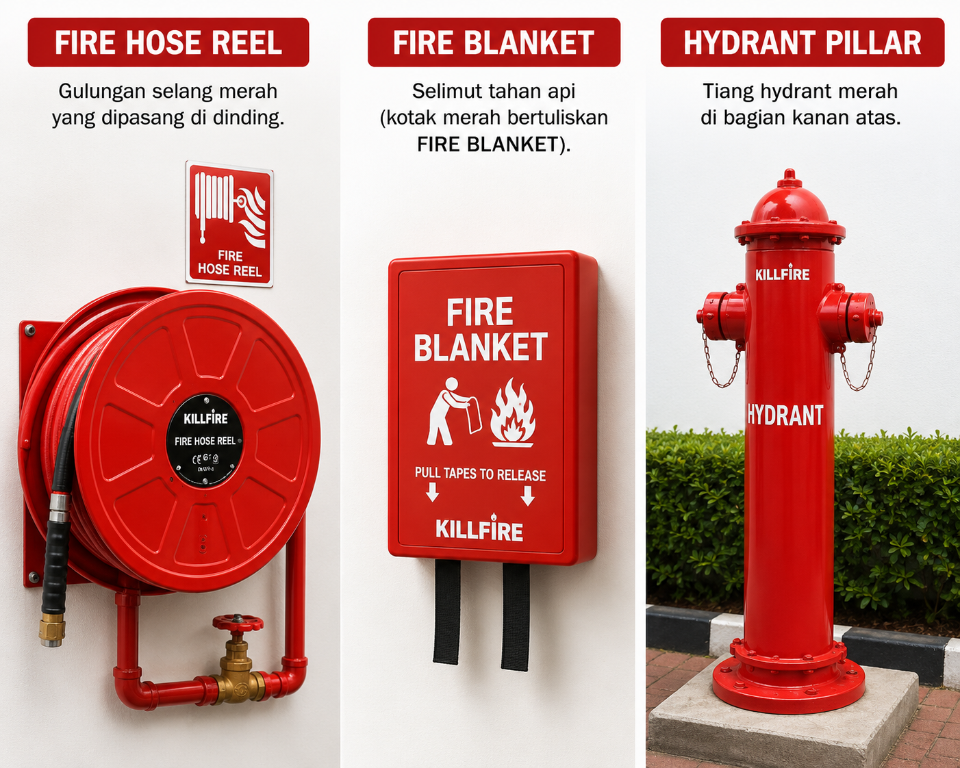 Fire Hose Reel Fire Blanket Hydrant Pillar